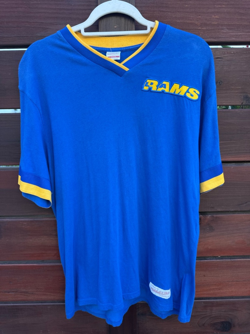 Mitchell & Ness Vintage Blue and Gold Rams Short Sleeve Tee